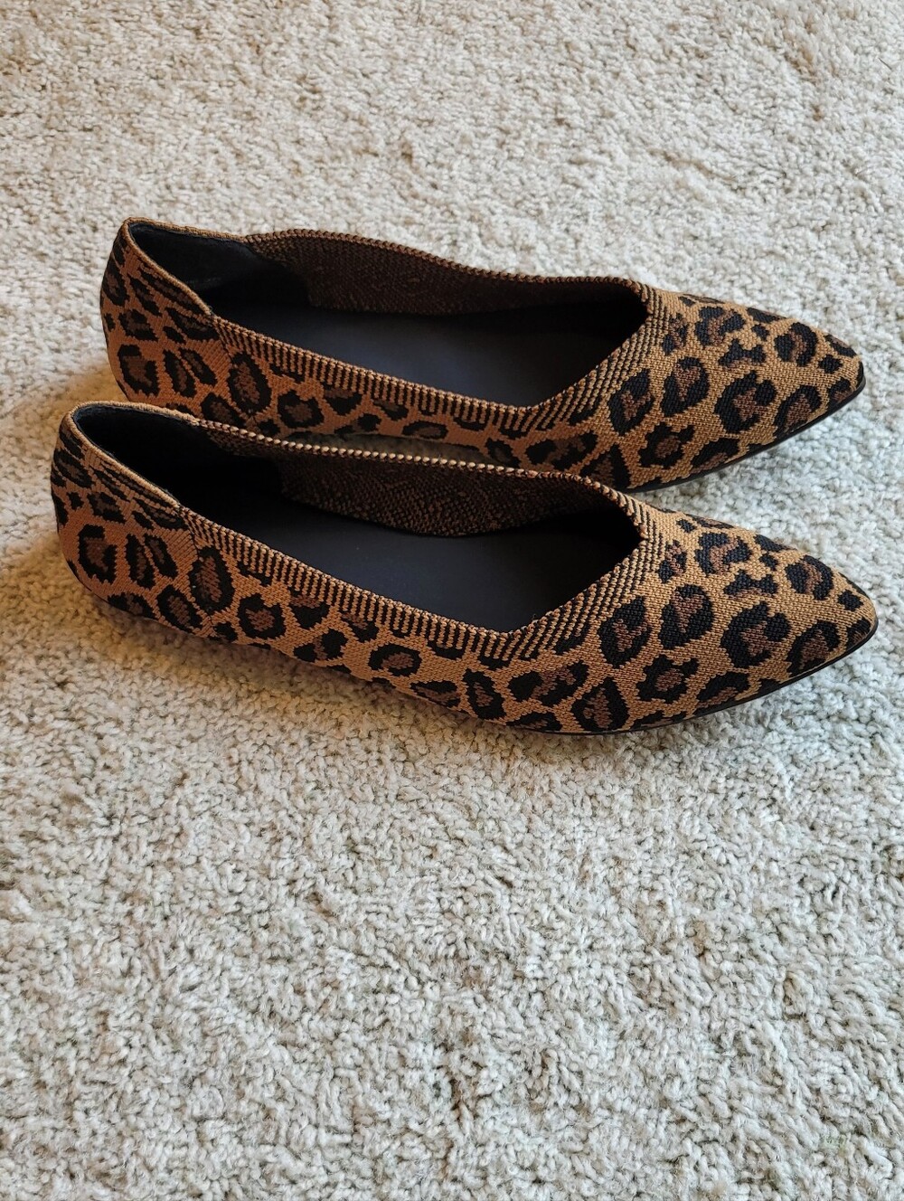 Pointed Toe Flats In Leopord print.      Coordinated Fabrics & Cushioning Galore